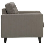 Mid-Century Modern Button-Tufted Upholstered Accent Armchair