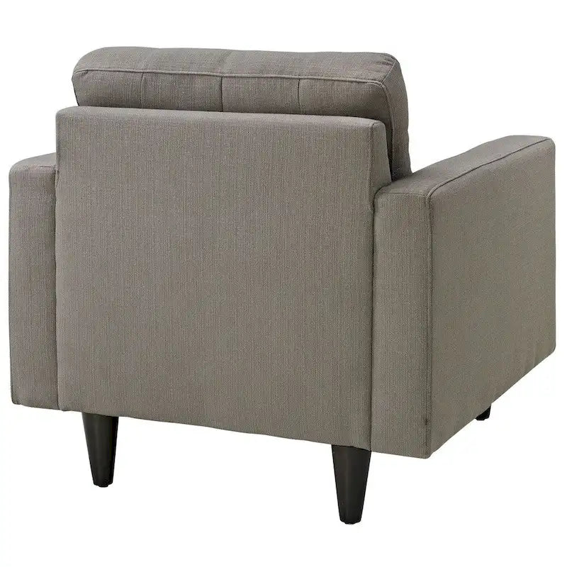 Mid-Century Modern Button-Tufted Upholstered Accent Armchair
