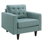 Mid-Century Modern Button-Tufted Upholstered Accent Armchair