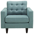 Mid-Century Modern Button-Tufted Upholstered Accent Armchair