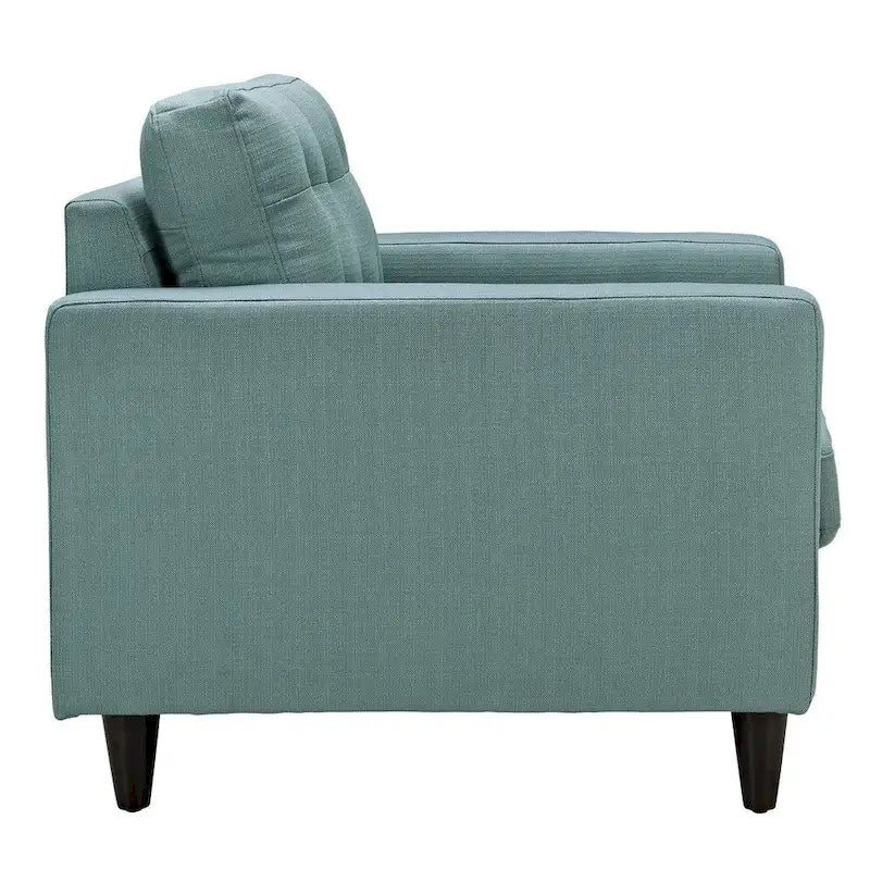 Mid-Century Modern Button-Tufted Upholstered Accent Armchair