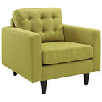 Mid-Century Modern Button-Tufted Upholstered Accent Armchair