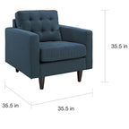 Mid-Century Modern Button-Tufted Upholstered Accent Armchair