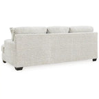 Modernes Sofa aus weißem Stoff mit wendbaren Kissen