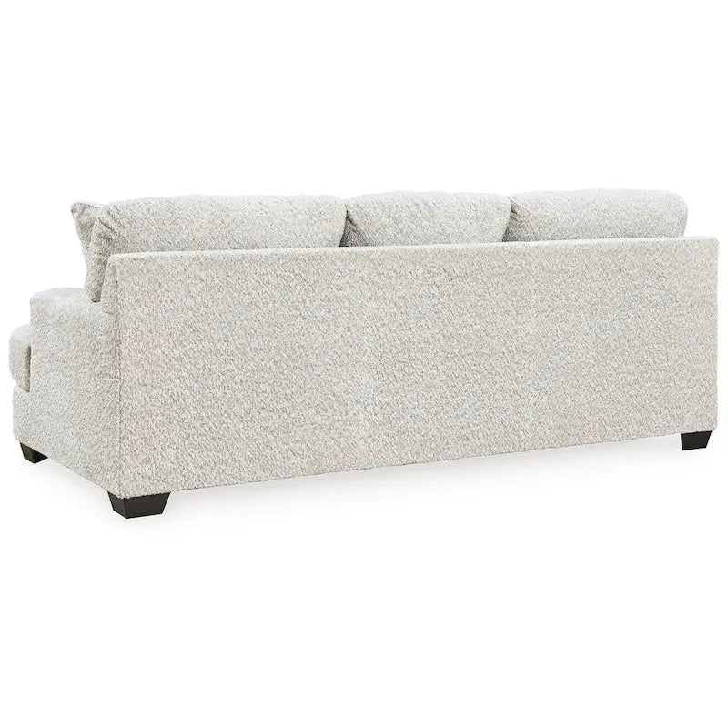 Contemporary White Fabric Sofa with Reversible Cushions