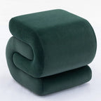 Velvet Fabric S-shape Ottoman Makeup Stool Footstool