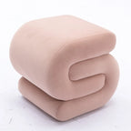 Velvet Fabric S-shape Ottoman Makeup Stool Footstool