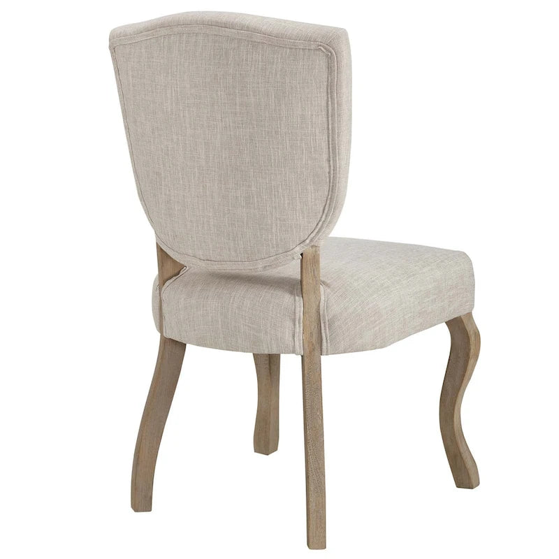 Vintage French Button-Tufted Upholstered Polyester Dining Side Chair
