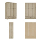 Natural Charm Wooden Armoire Rattan Panel Doors Ample Storage Wardrobe