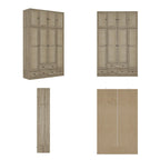 Natural Charm Wooden Armoire Rattan Panel Doors Ample Storage Wardrobe