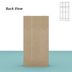 Natural Charm Wooden Armoire Rattan Panel Doors Ample Storage Wardrobe