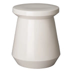 White Glazed Ceramic Garden Stool Side Table Planter Pedestal