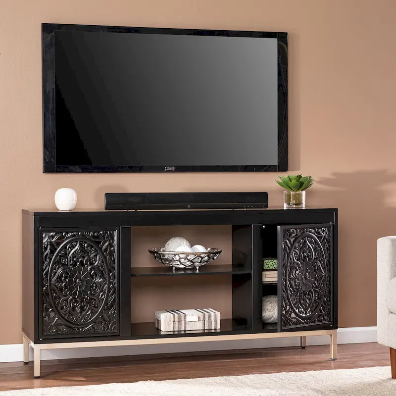 Low Profile Media TV Stand with Storage Fits 56 Inch