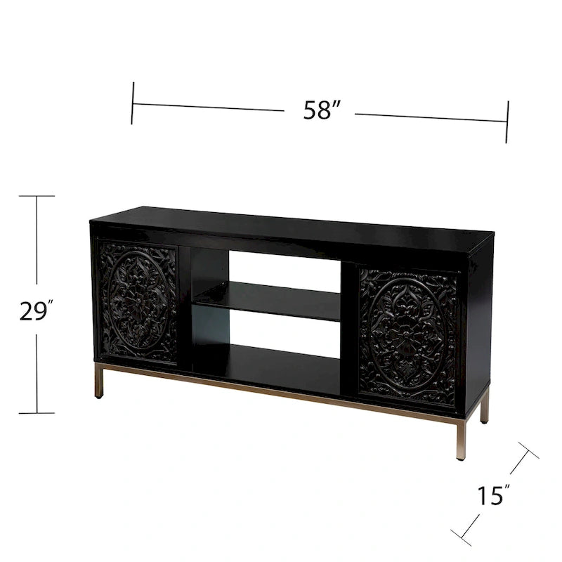 Low Profile Media TV Stand with Storage Fits 56 Inch