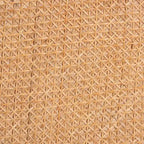 Ręcznie wykonany okrągły stolik kawowy z naturalnego rattanu w stylu boho, w pełni zmontowany