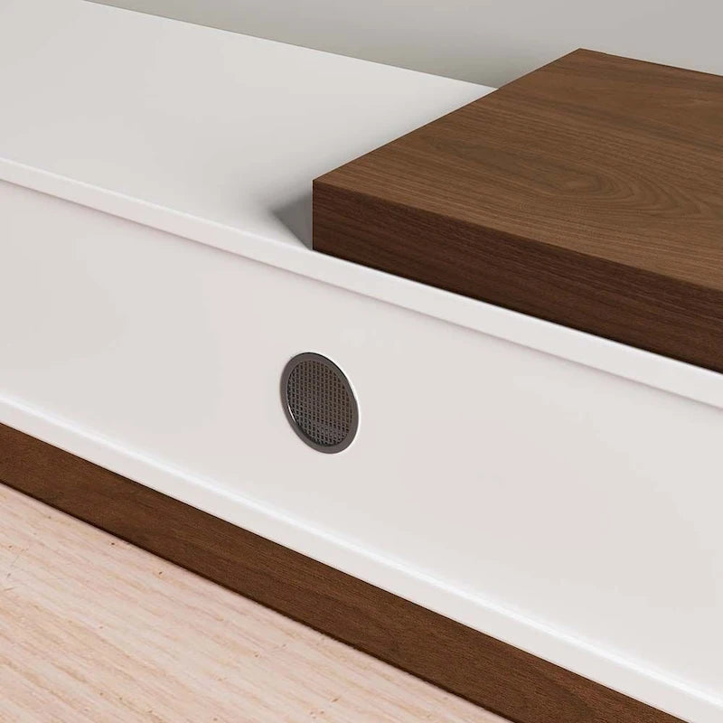 Extendable TV Stand with Walnut Veneer and Soft-Close Drawers