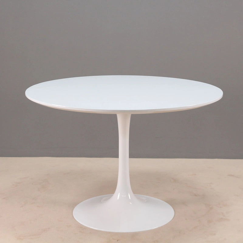 White Round Pedestal Tulip Dining Table Three Sizes Available