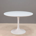 White Round Pedestal Tulip Dining Table Three Sizes Available