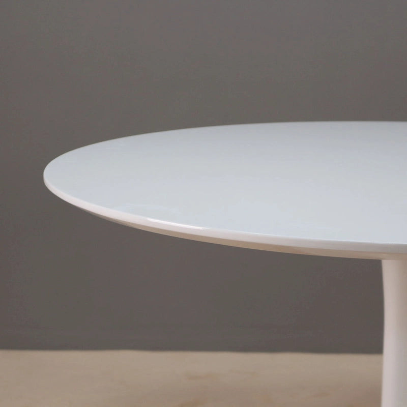 White Round Pedestal Tulip Dining Table Three Sizes Available
