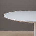White Round Pedestal Tulip Dining Table Three Sizes Available