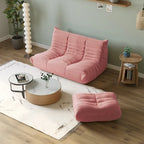 Gray Upholstered Storage Ottoman Bench Padded Seat Wooden Legs