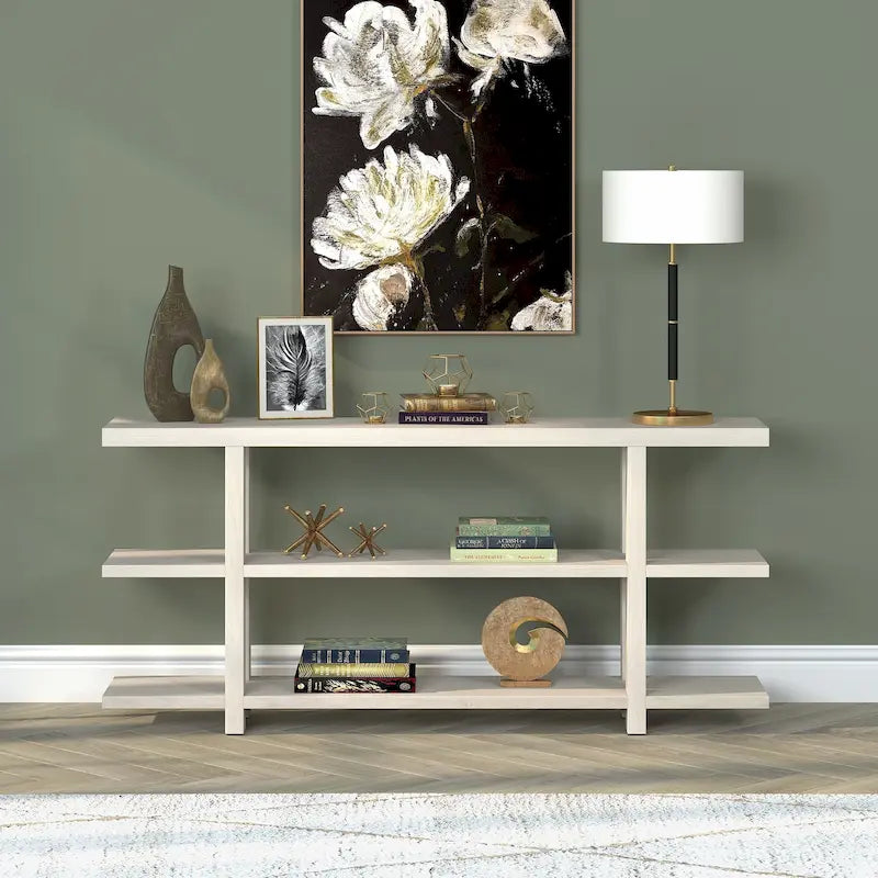 64 Inch Wide Minimalist Modern Rectangular Console Entryway Table