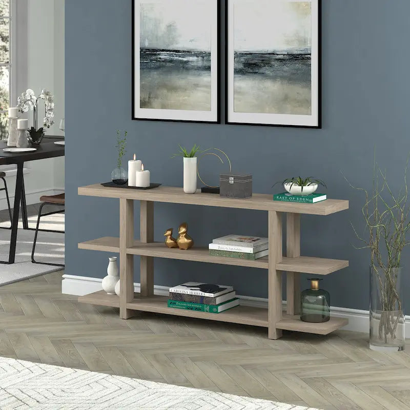 64 Inch Wide Minimalist Modern Rectangular Console Entryway Table