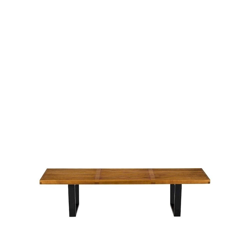 48 Inch Modern Manufactured Wood Bench Natural Walnut Finish