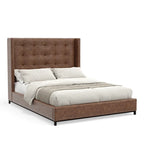 Tufted Wingback California King Upholstered Platform Bed Frame