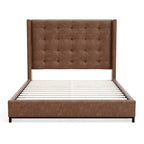 Tufted Wingback California King Upholstered Platform Bed Frame