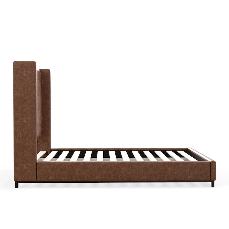 Tufted Wingback California King Upholstered Platform Bed Frame