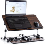 Husband Pillow - Lap Desk Wood Small Top - Fits Up to 17 Laptop - with Dual Cushion, Multifunctional Slot for Tablet