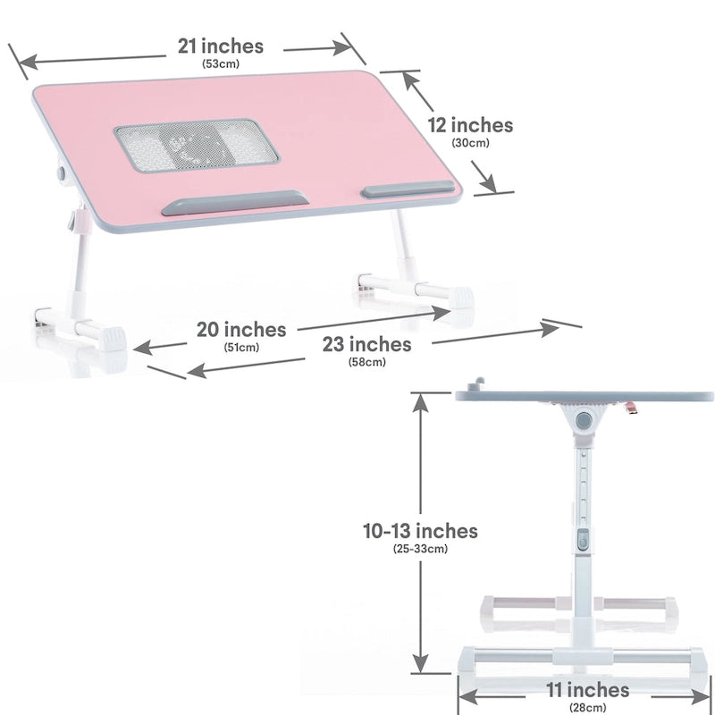 Tragbarer Laptop-Tisch mit zwei Polstern und Tablet-Fach