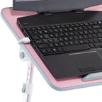 Tragbarer Laptop-Tisch mit zwei Polstern und Tablet-Fach