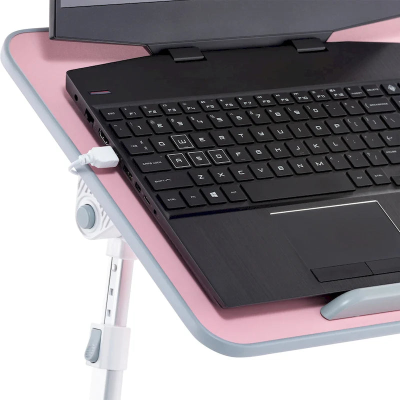 Tragbarer Laptop-Tisch mit zwei Polstern und Tablet-Fach