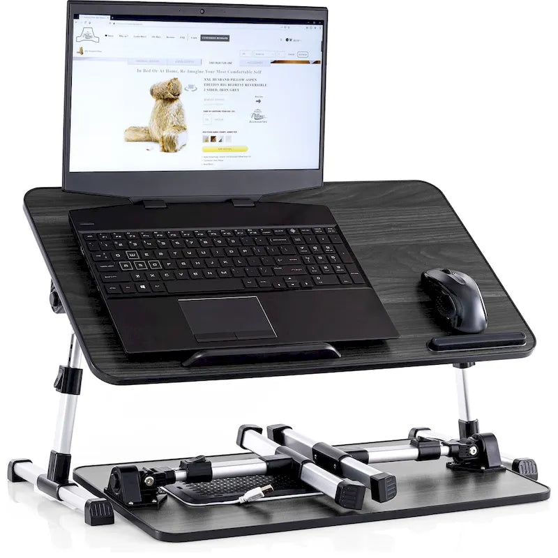 Tragbarer Laptop-Tisch mit zwei Polstern und Tablet-Fach