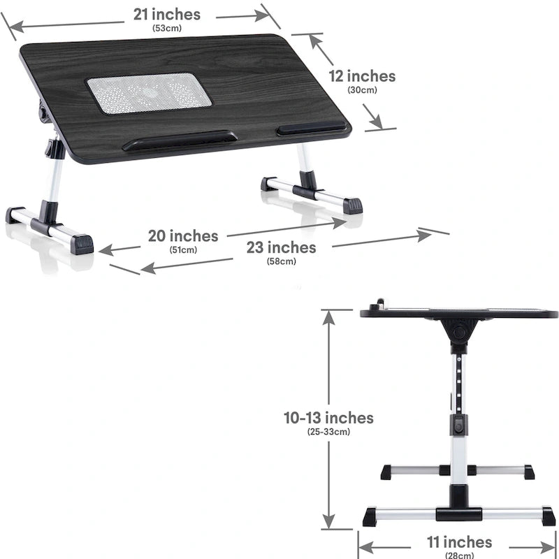 Tragbarer Laptop-Tisch mit zwei Polstern und Tablet-Fach