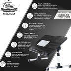 Tragbarer Laptop-Tisch mit zwei Polstern und Tablet-Fach