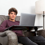 Tragbarer Laptop-Tisch mit zwei Polstern und Tablet-Fach