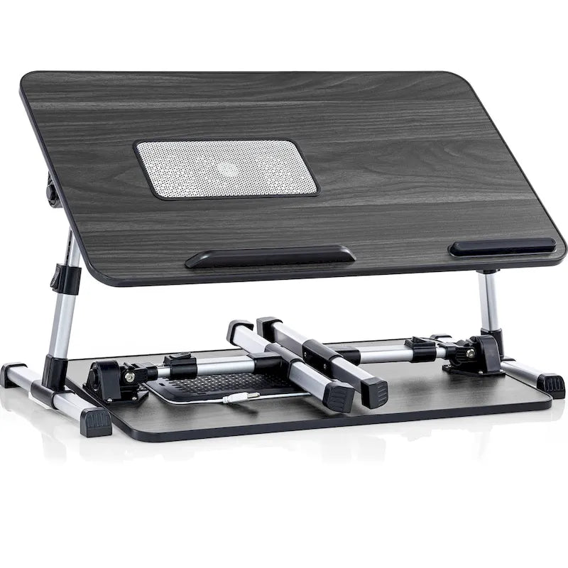 Tragbarer Laptop-Tisch mit zwei Polstern und Tablet-Fach
