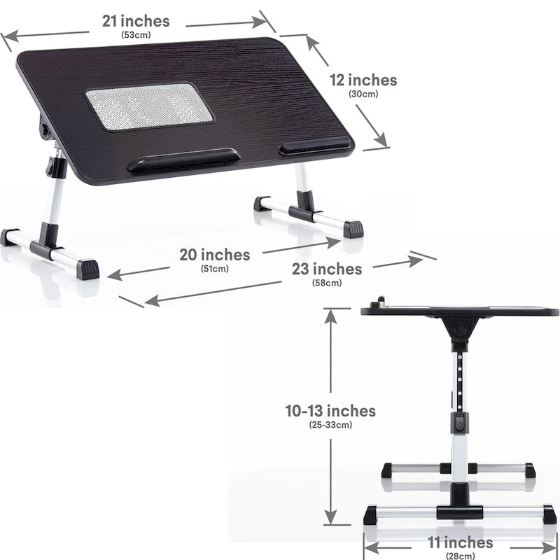 Tragbarer Laptop-Tisch mit zwei Polstern und Tablet-Fach