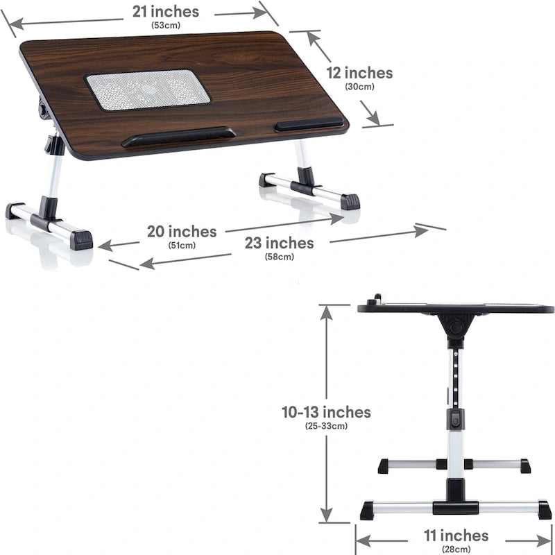 Tragbarer Laptop-Tisch mit zwei Polstern und Tablet-Fach