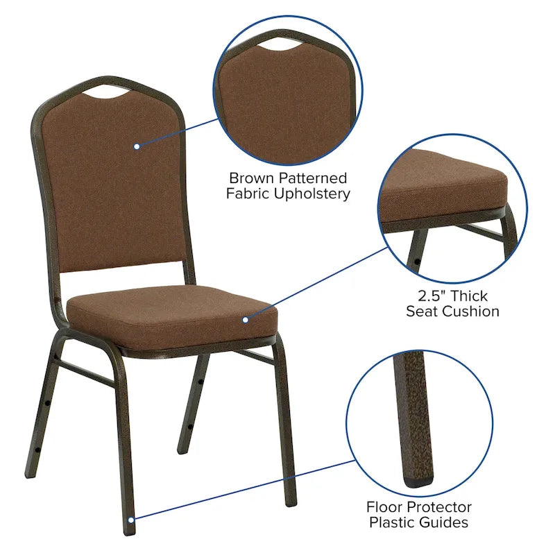 Crown Back Stacking Banquet Chair for Commercial and Home Use