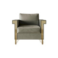 Velvet Upholstered Arm Chair with Gold Metal Legs
