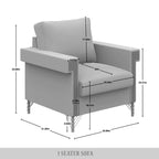 Velvet Upholstered Arm Chair with Gold Metal Legs