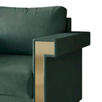 Velvet Upholstered Arm Chair with Gold Metal Legs