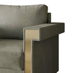 Velvet Upholstered Arm Chair with Gold Metal Legs