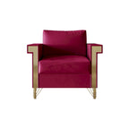 Velvet Upholstered Arm Chair with Gold Metal Legs