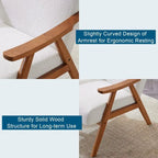 Mid-Century Retro Modern Upholstered Lounge Chair Fabric Accent Armchair Sturdy Wooden Frame