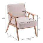 Mid-Century Retro Modern Upholstered Lounge Chair Fabric Accent Armchair Sturdy Wooden Frame